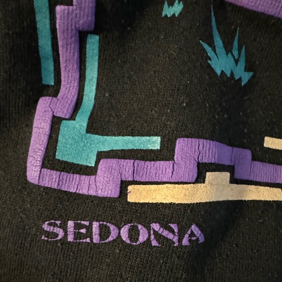 VTG Sedona Arizona Southwestern Tourist Sweatshirt Wolf Moon Desert 90s Native - Picture 3 of 12